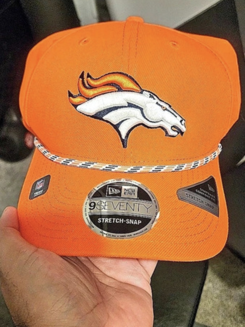 New Era 9FORTY Stretch-Snap Denver Broncos Orange Black Cap Like New